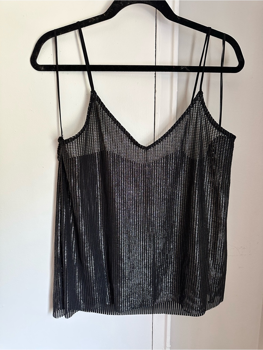 Zara Metallic Sheer Going Out Top, Size XL